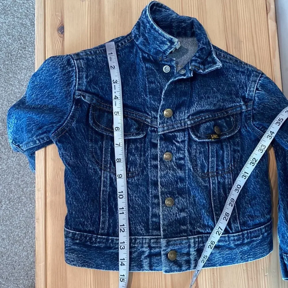 Vintage Lee Kids Jean Jacket made in USA Acid Wash Blue